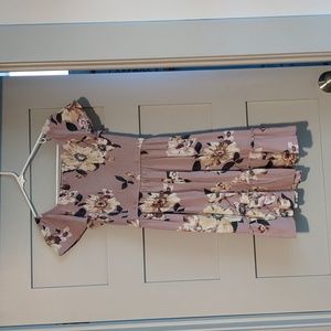 Dusty pink floral above knee dress size s xhilaration